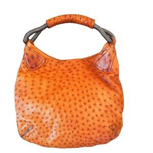 Nuti orange ostrich shoulder bag
